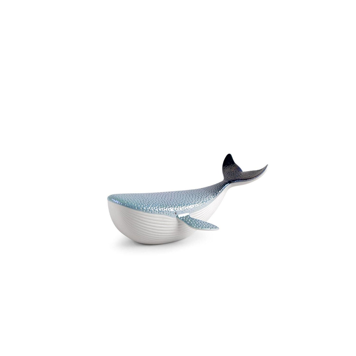 Scultura balena Lladrò in porcellana opaca e lucida 11x27 cm