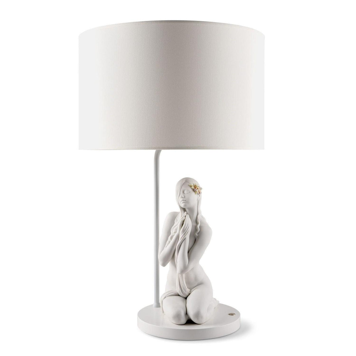 Lampada da tavolo Pace Interiore Lladrò in porcellana bianca opaca 63x40 cm