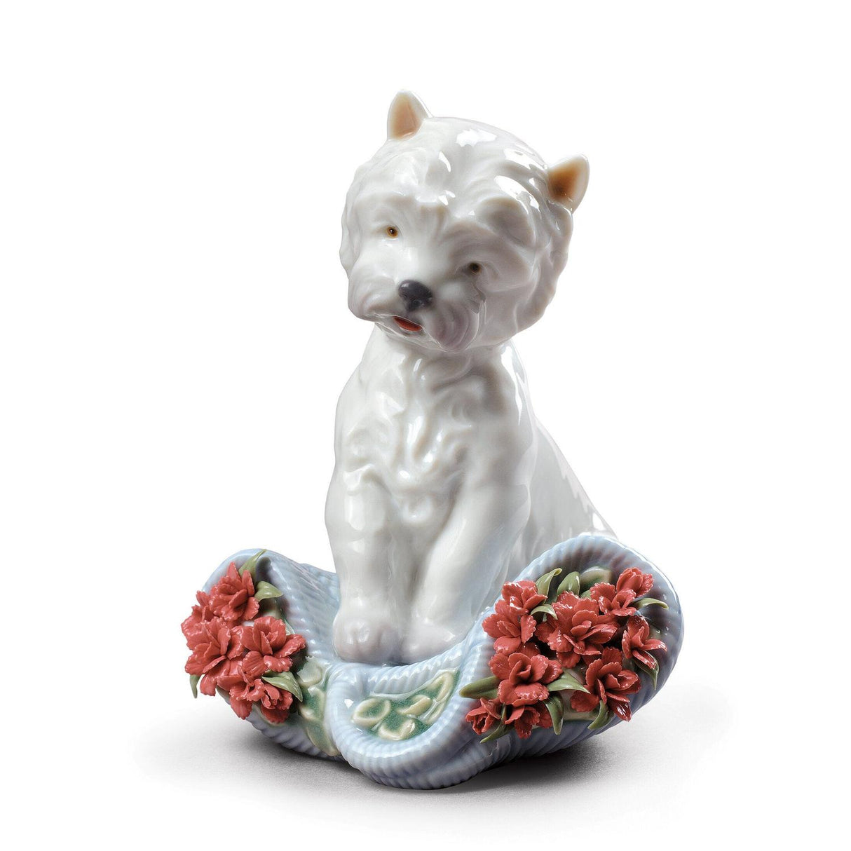 Statuetta cane Westie Lladrò in porcellana lucida 12x9x10 cm