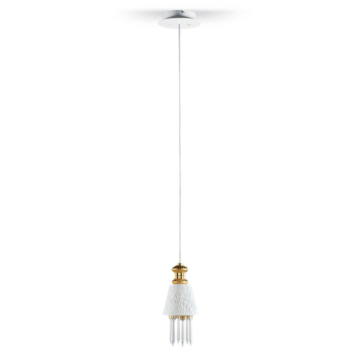 Lampada a sospensione Belle de Nuit Lladrò in porcellana 170x11 cm