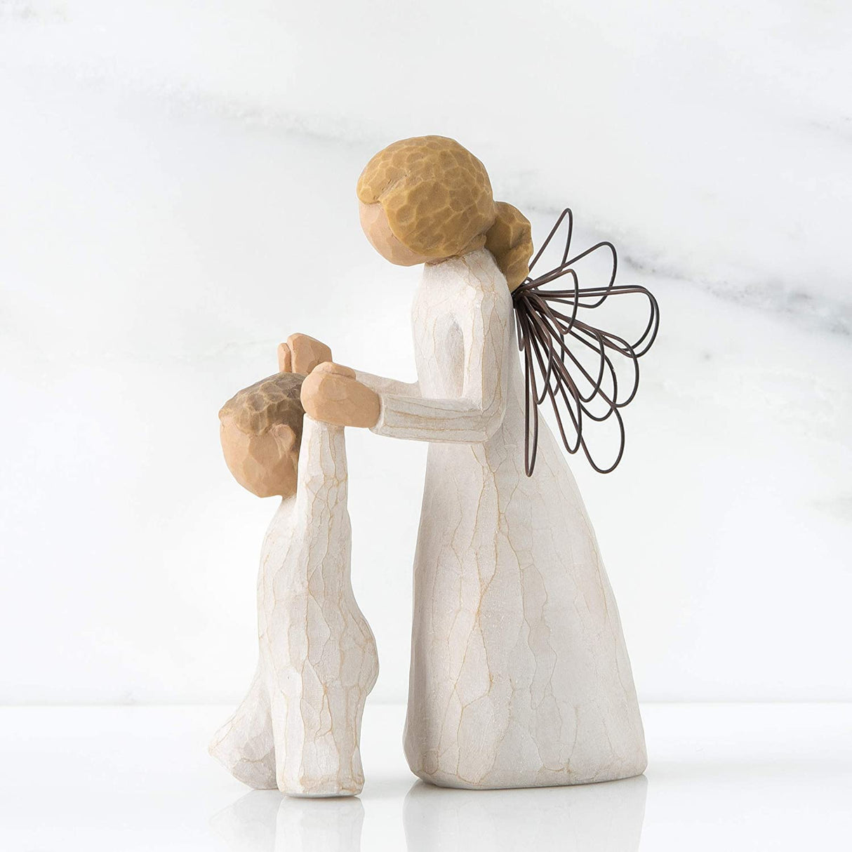 WILLOW TREE Figurina Statuina Angelo Custode Design di Susan Lordi 13cm Resina
