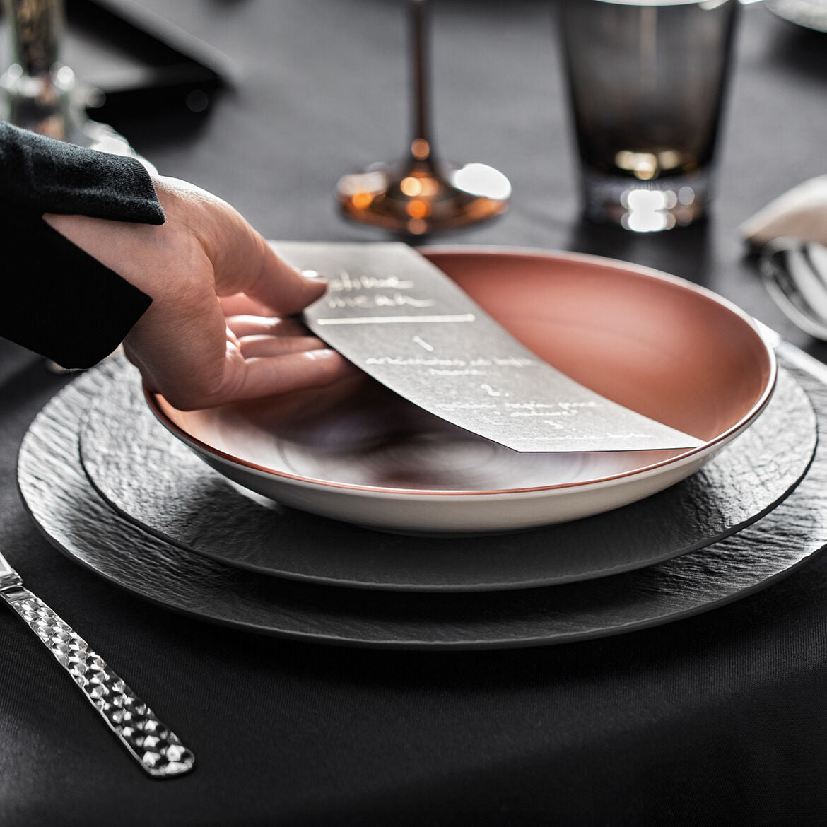 VILLEROY & BOCH Manufacture Rock Set 6 Pieces Pizza Plate 32cm Black
