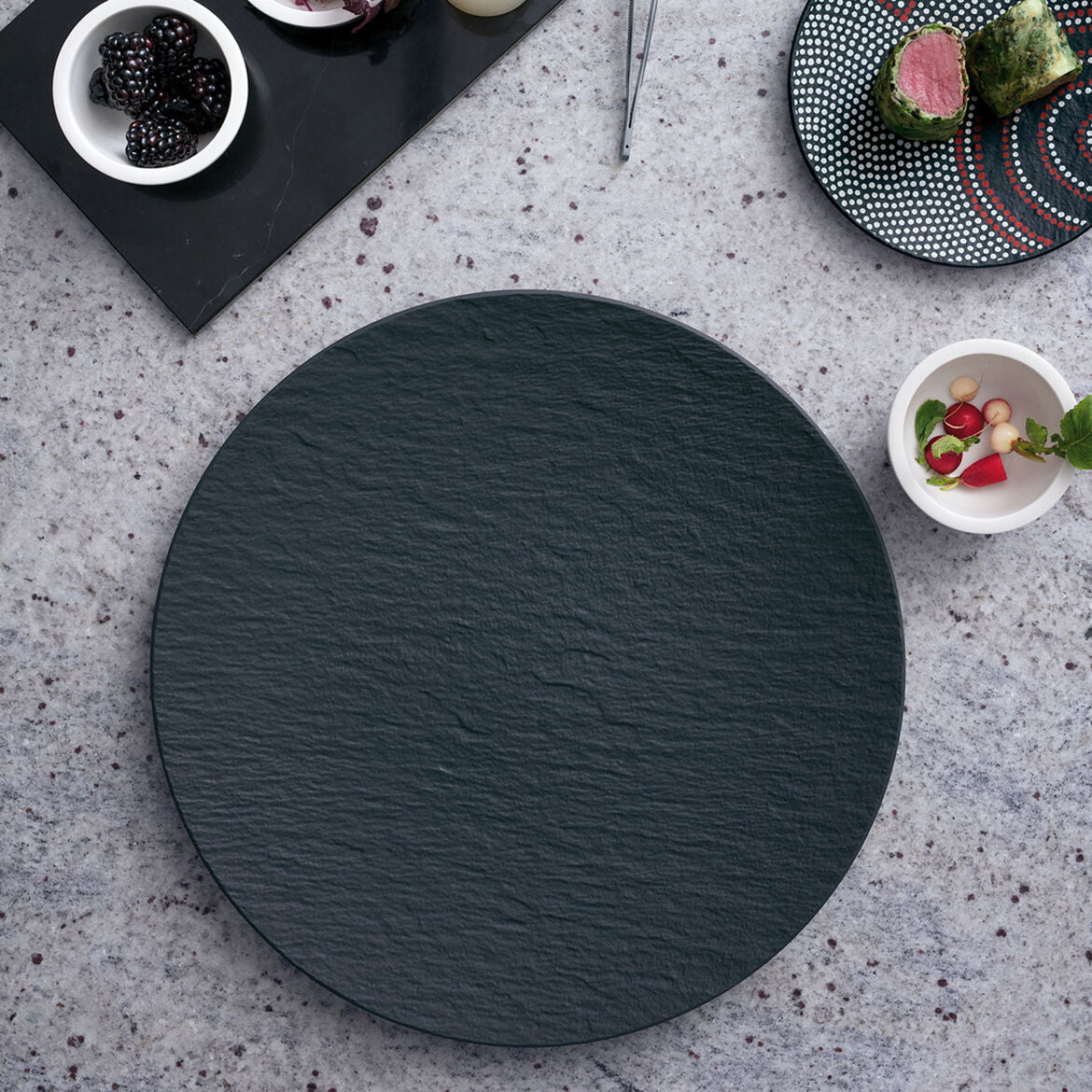 VILLEROY & BOCH Manufacture Rock Piatto Gourmet Pizza 32cm Porcellana Nero