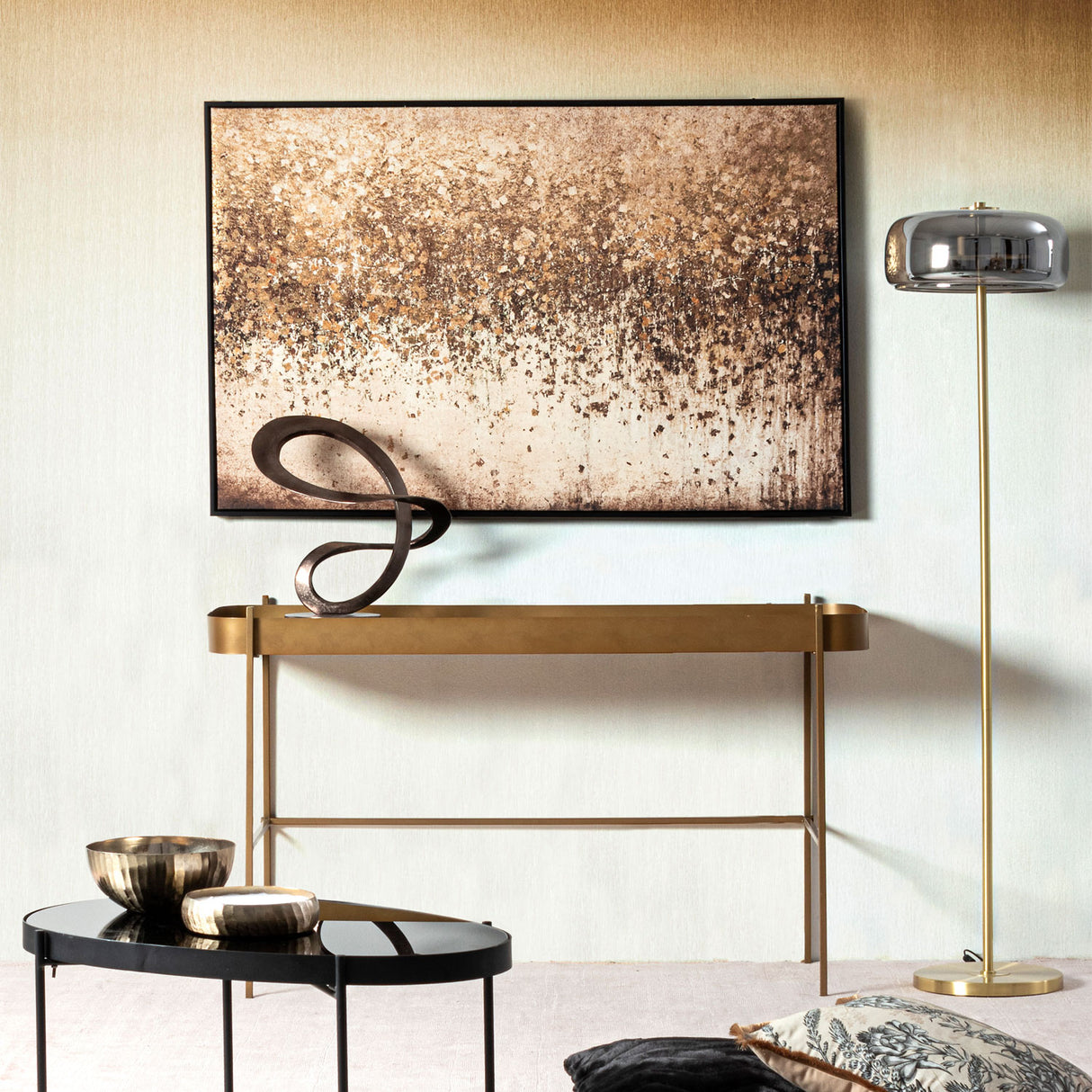 BIZZOTTO Framework Print on Canvas Oil Bold Gold 122x82cm