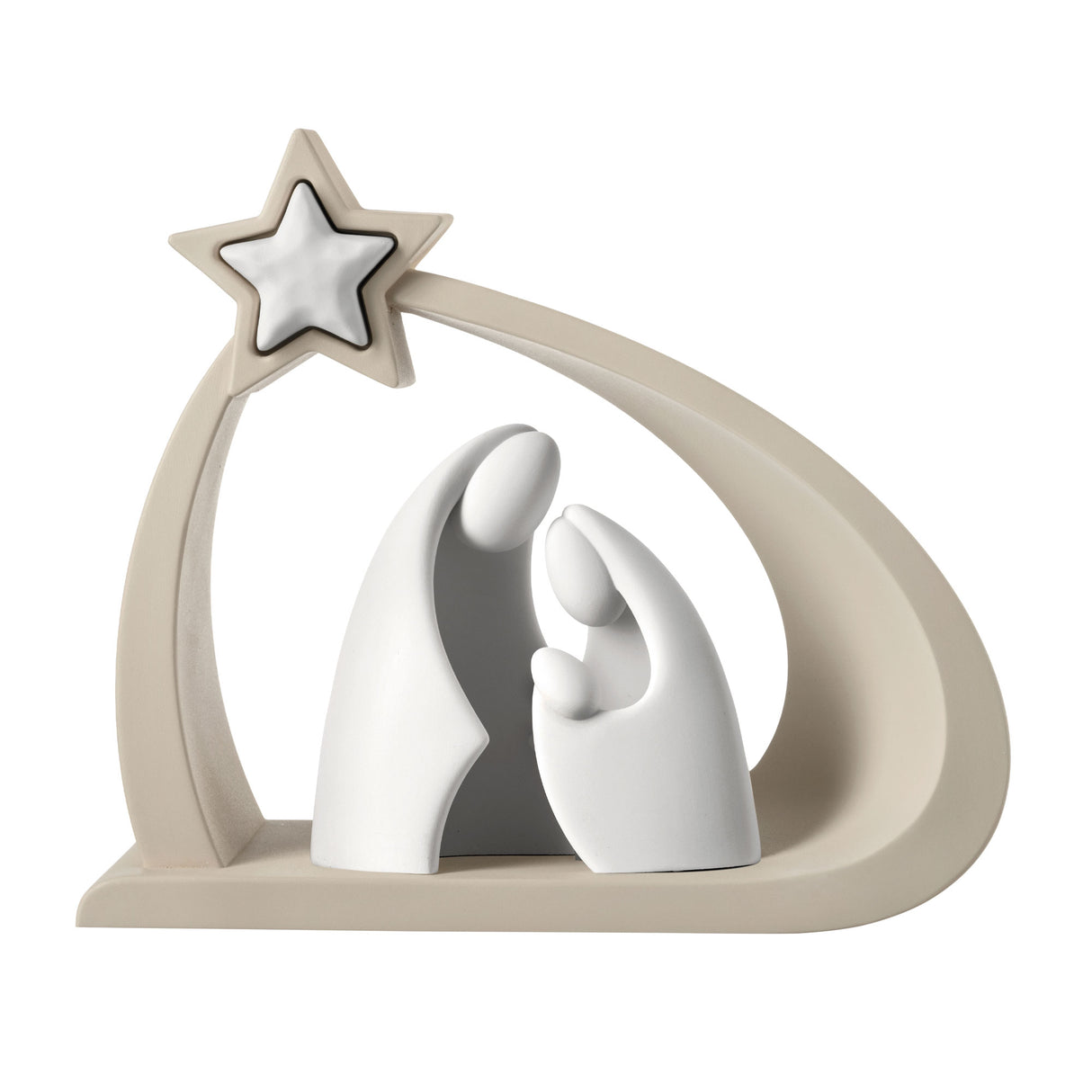 Presepe stilizzato Bongelli Preziosi in resina color oro e nocciola 25x21 cm