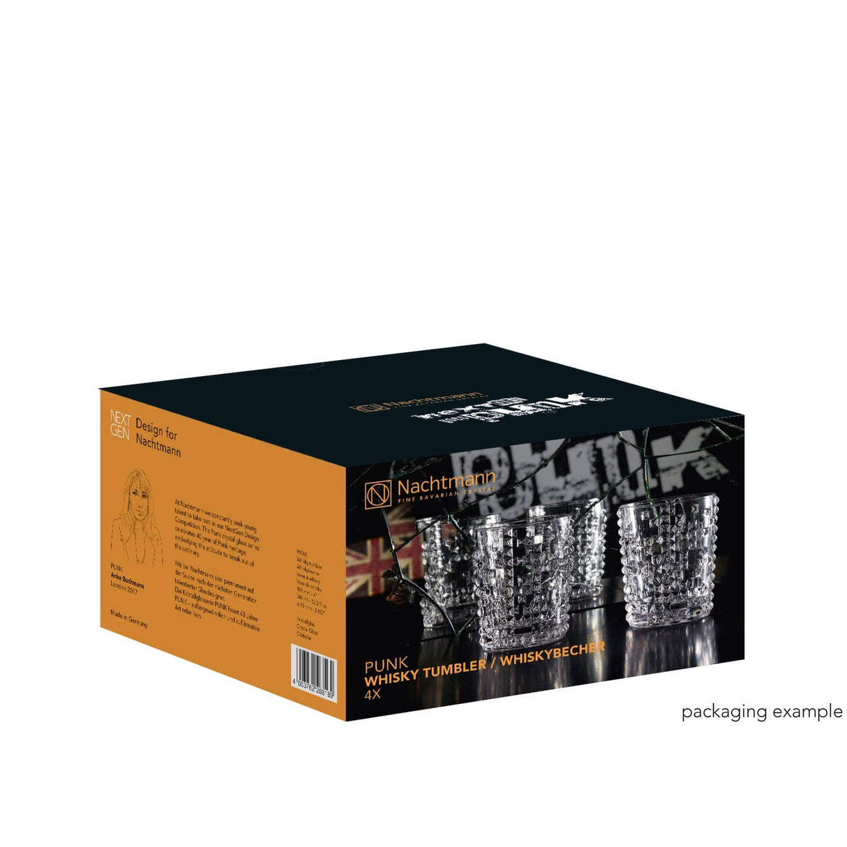 NACHTMANN Punk Whiskey Tumbler Glass Set 4 Pieces 330ml Crystal