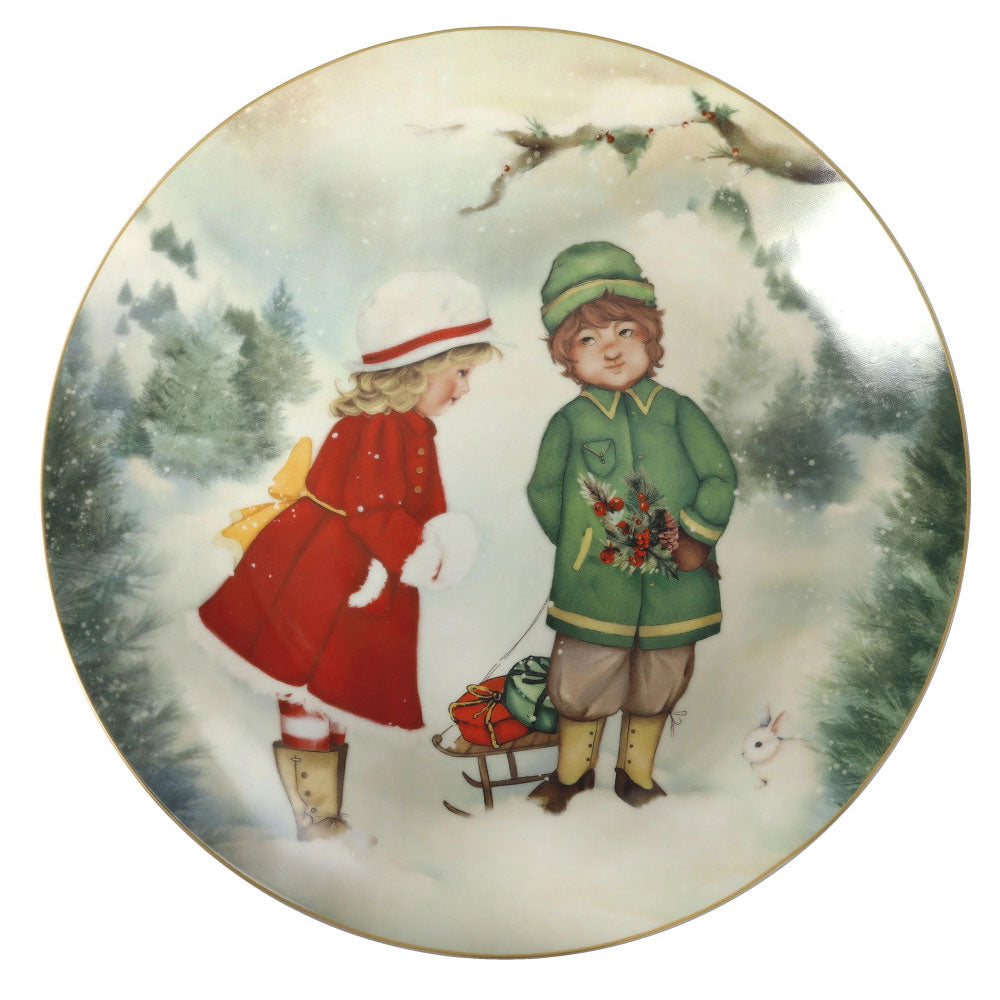 Piatto da portata Brandani in porcellana decoro Cuccioli Bimbi 30 cm