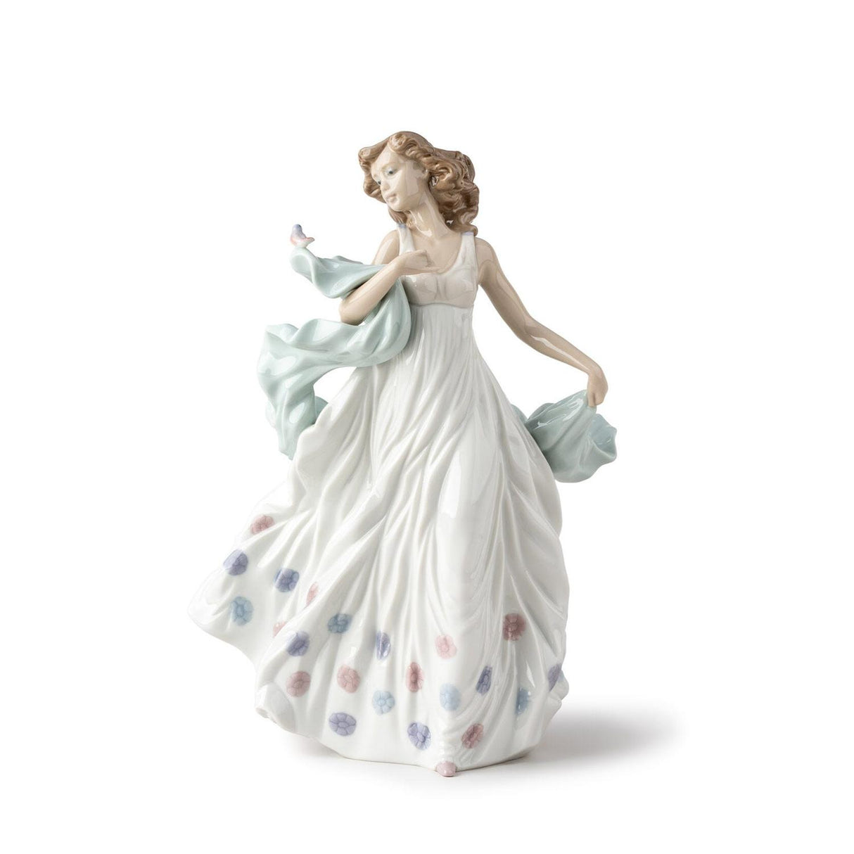 Statuetta Dama Lladrò in porcellana romantica 32x21 cm