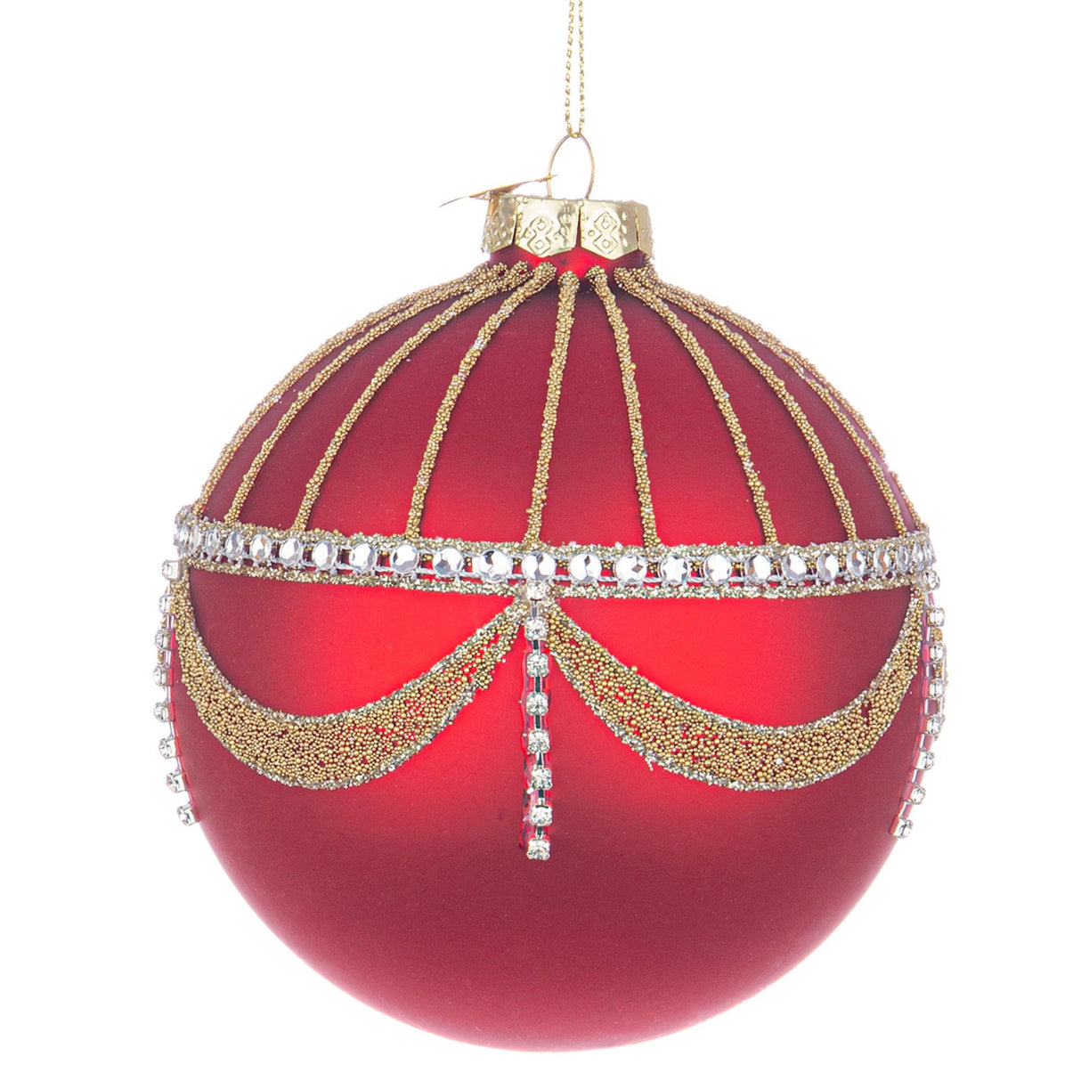BIZZOTTO Sfera Pallina in Vetro per Albero di Natale 10cm Glyl Rosso