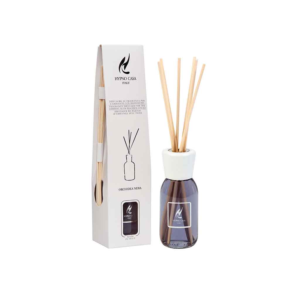 HYPNO CASA - Profumatore Diffusore con Bastoncini Orchidea Nera Eco 100ml