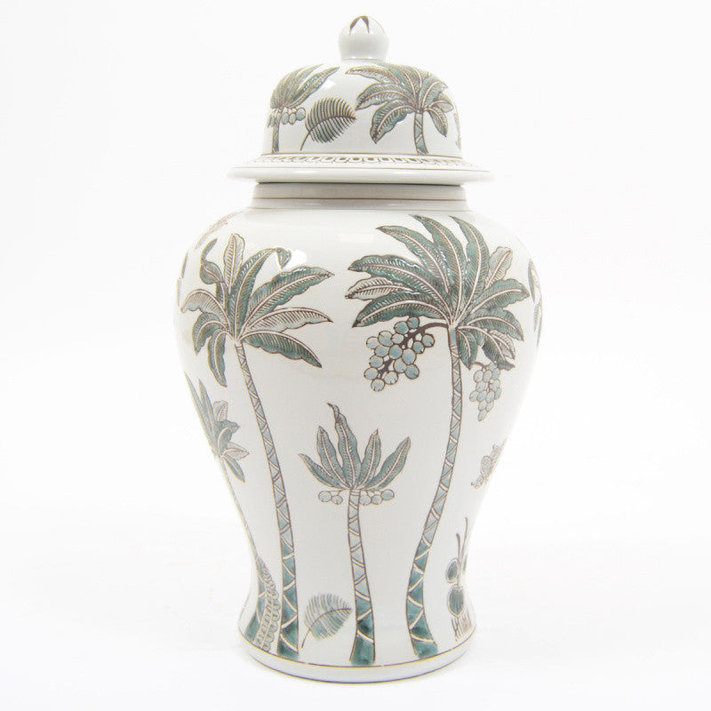 Potiche Abeliana Drimmer in ceramica con decorazioni dorate 37 cm