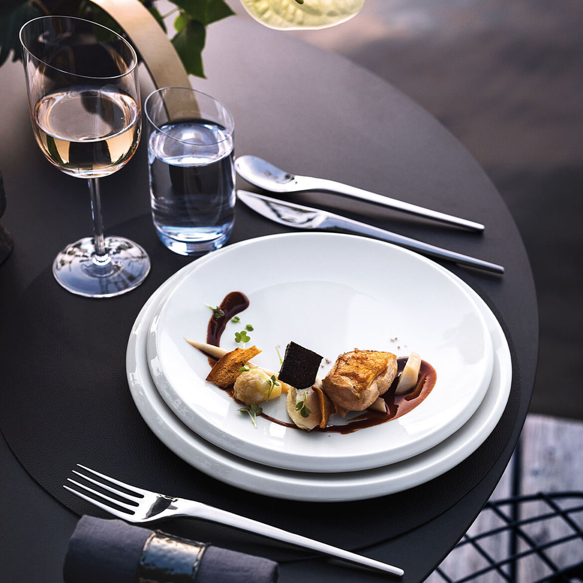 VILLEROY & BOCH NewMoon Set 6 Pezzi Piatto Piano 27cm Porcellana