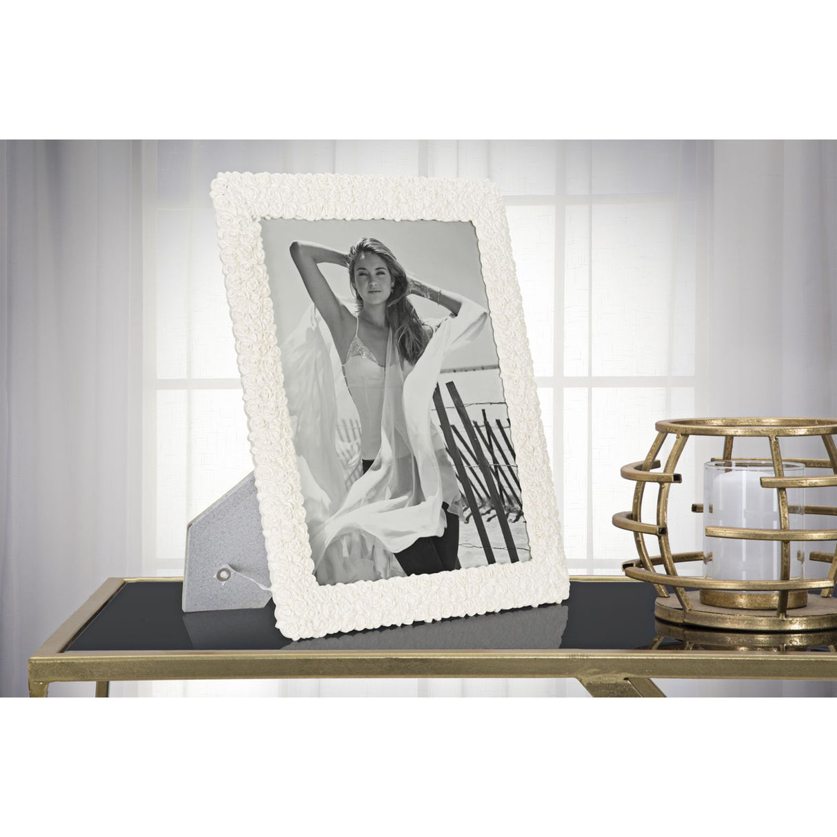 MAURO FERRETTI Photo Frame Creamy Roses 20.5x26cm Resin