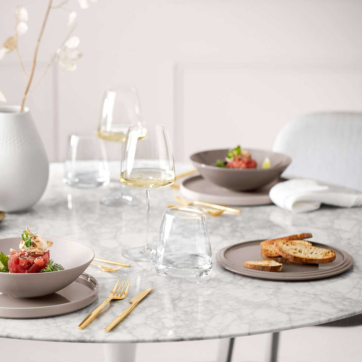 VILLEROY & BOCH Iconic La Boule Pure Beige Servizio Tavola Piatti Porcellana