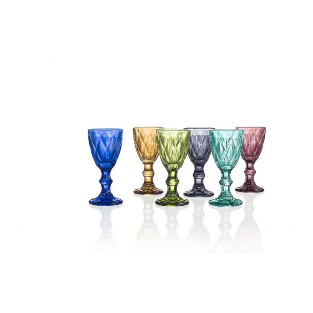 Set 6 bicchieri da liquore Brandani in vetro colorato 10,5 cm