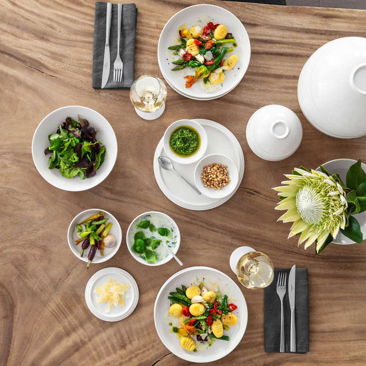 VILLEROY & BOCH Iconic La Boule Servizio Tavola Piatti Porcellana Bianco