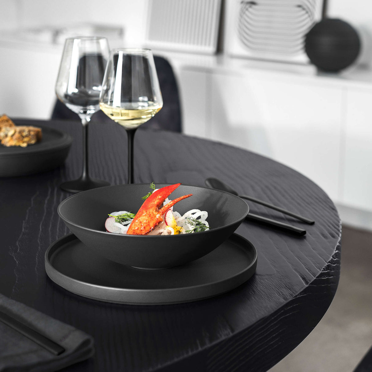 VILLEROY & BOCH Iconic La Boule Servizio Tavola Piatti Porcellana Nero