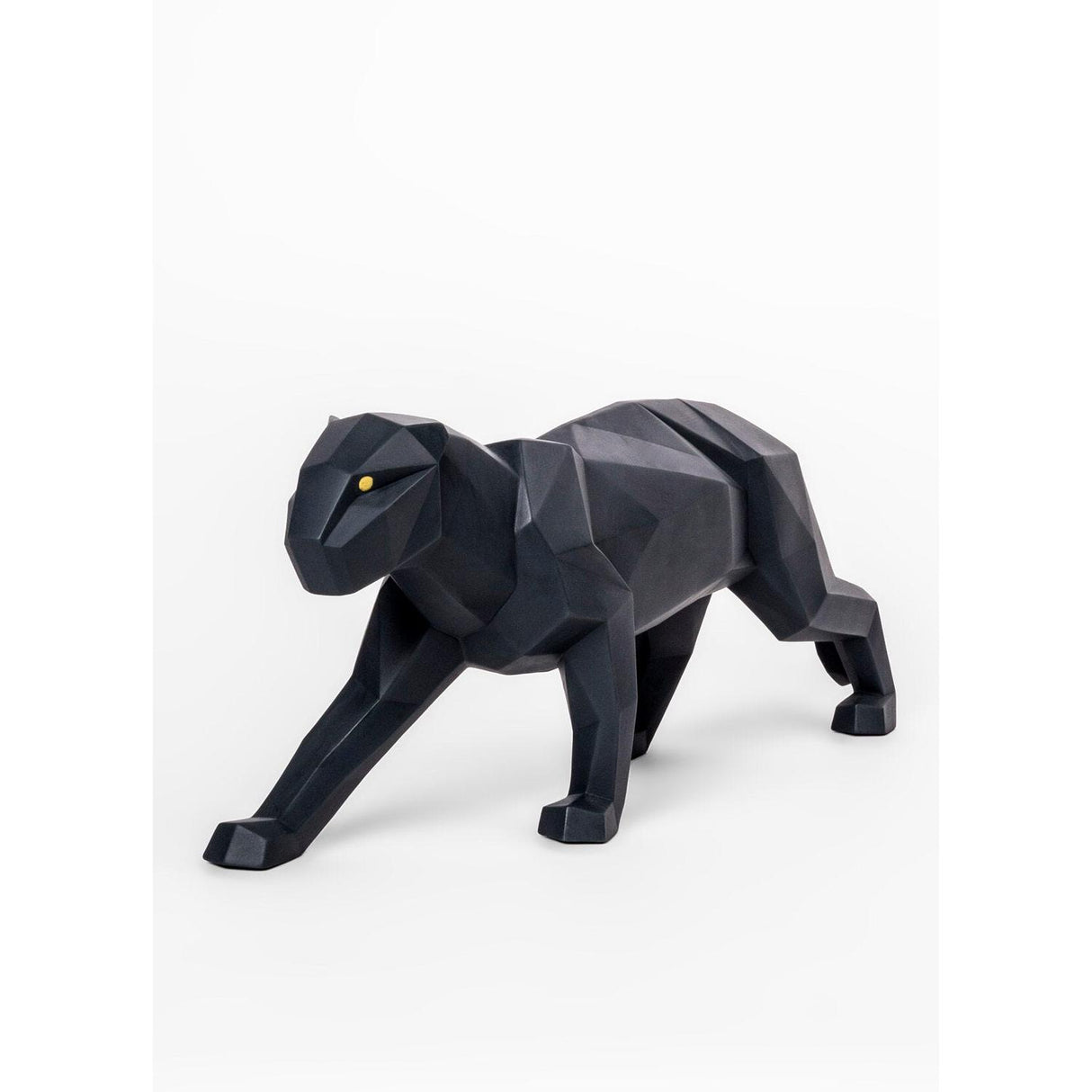 LLADRO' Scultura Pantera Nero Opaco 19x50cm Porcellana