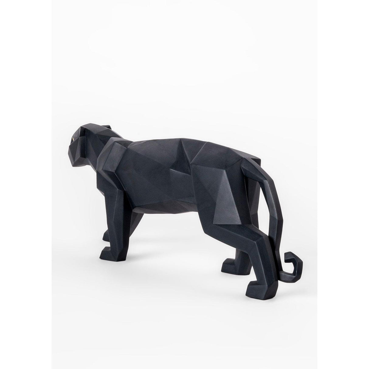 LLADRO' Scultura Pantera Nero Opaco 19x50cm Porcellana