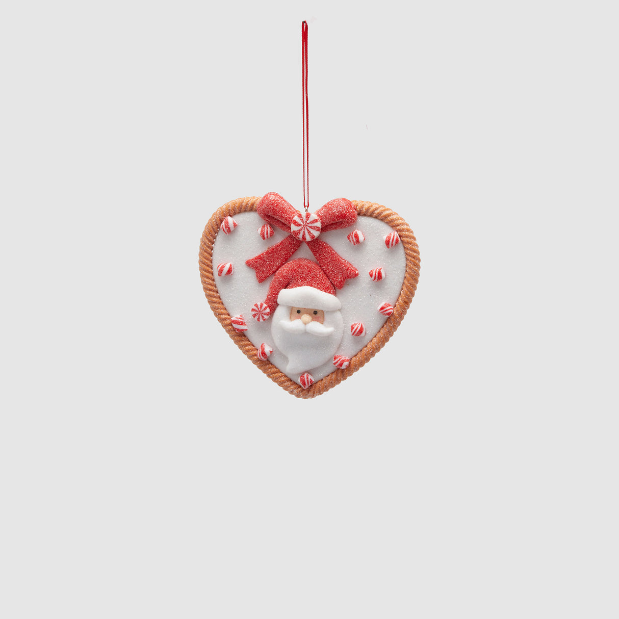 Pendaglio cuore Babbo Natale EDG in resina decorata 11x11 cm