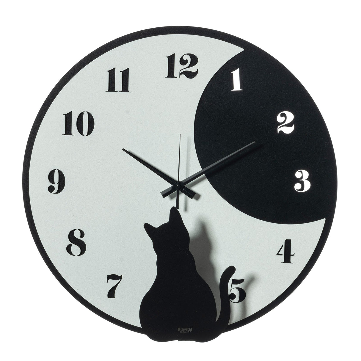 Orologio da parete Moon Whiskers Arti & Mestieri in metallo design gatto