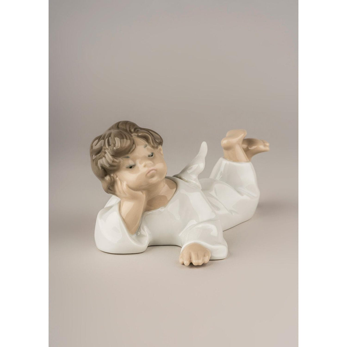 LLADRO' Figure Figurine Lying Angel Christmas Decoration 14cm Porcelain