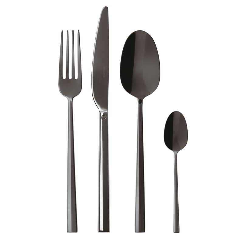 SAMBONET Rock Black Nero Servizio Tavola Set Posate 24 Pezzi PVD Acciaio Inox
