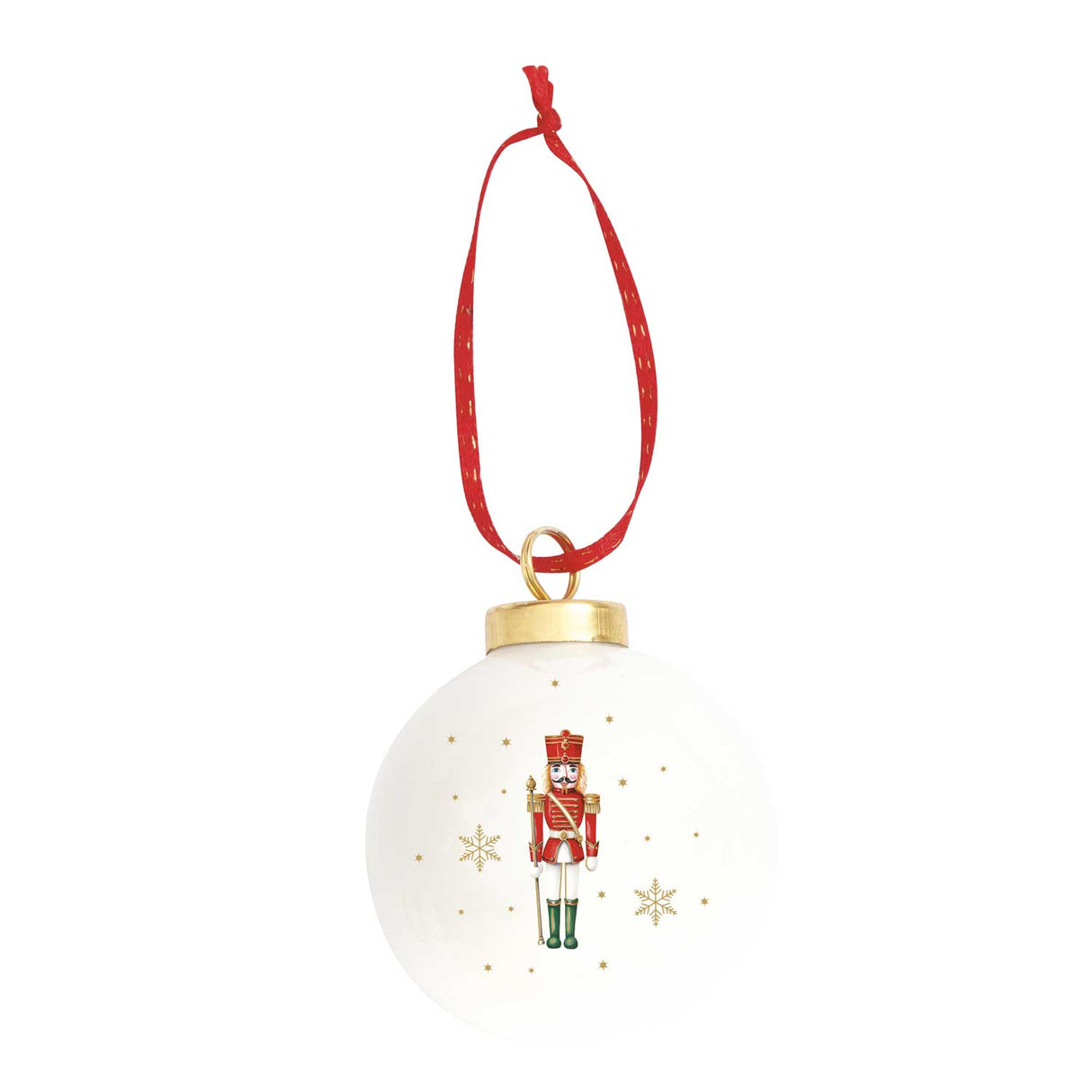 Pallina di Natale Schiaccianoci Easy Life in porcellana 7 cm