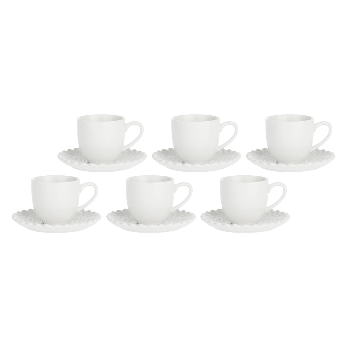 Set 6 tazze caffè Momenti La Porcellana Bianca in porcellana bianca 85ml