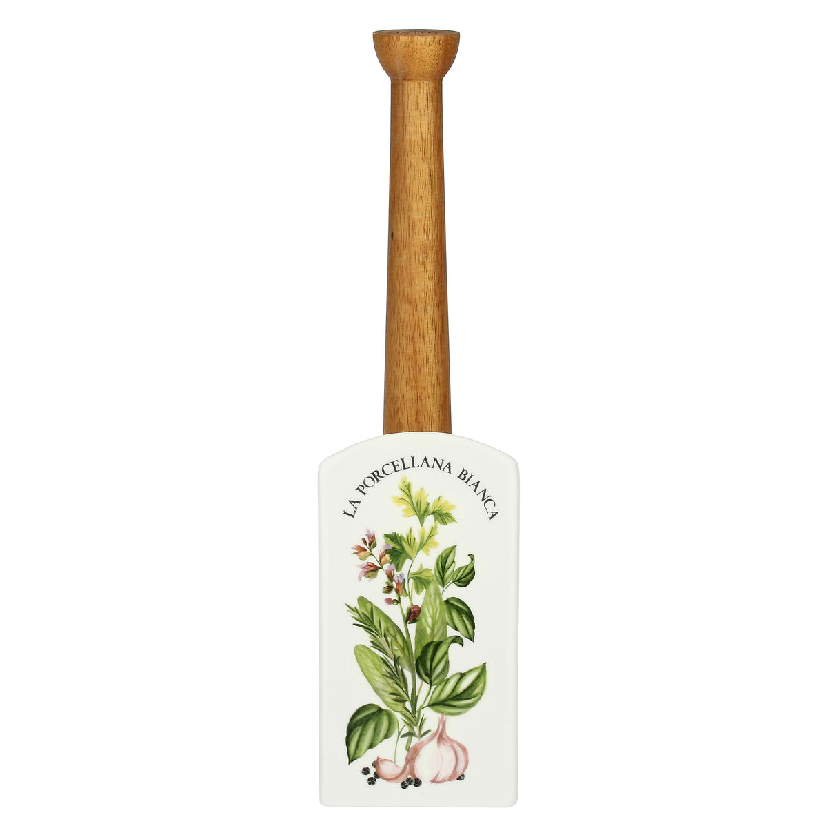 Portarotolo La Porcellana Bianca in porcellana decorata e legno 31 cm