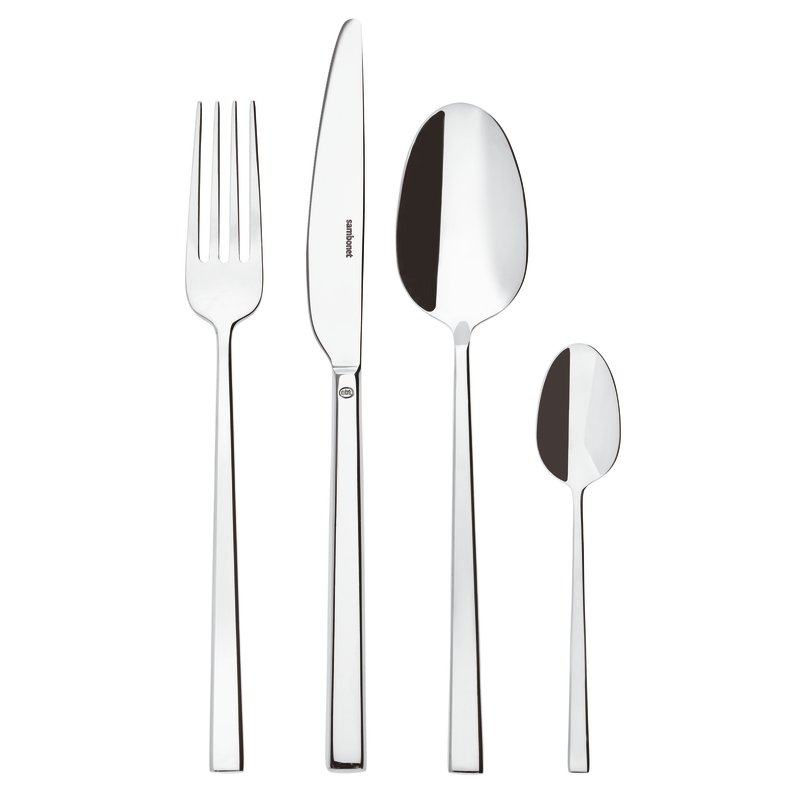 Set posate Rock Sambonet in acciaio inox 24 pezzi dal design squadrato