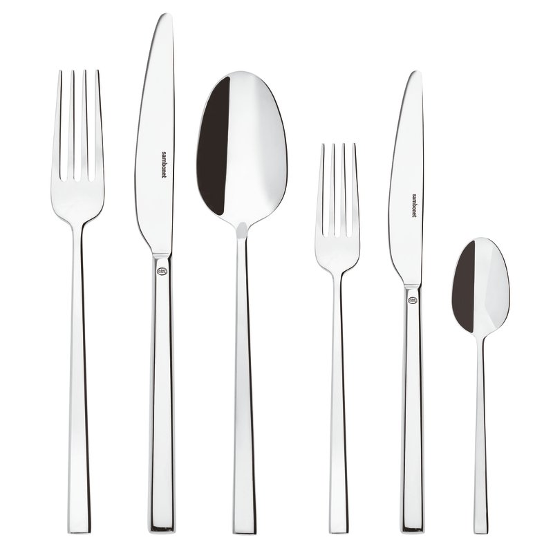 Set posate Rock Sambonet in acciaio inox 36 pezzi design squadrato