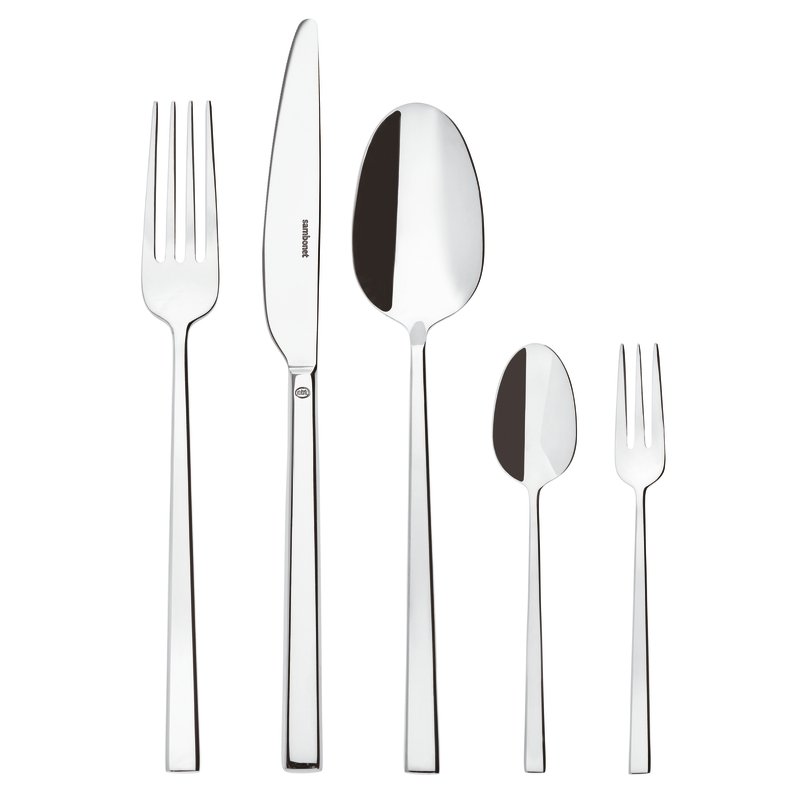 Set posate Rock Sambonet in acciaio inox 60 pezzi design squadrato