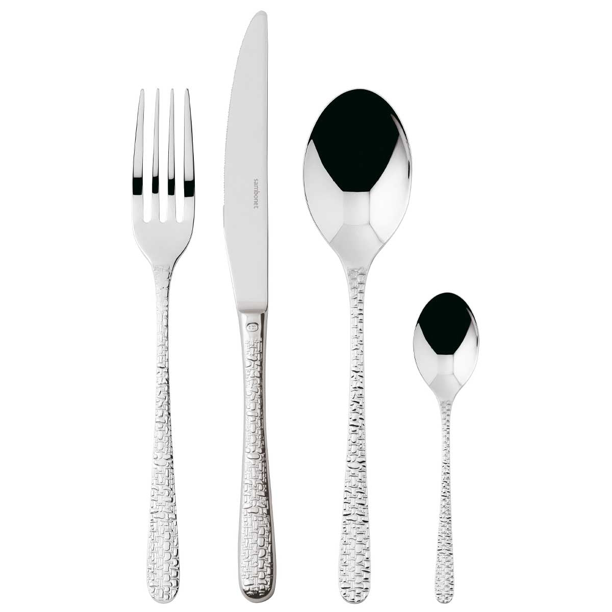 Set posate Venezia Sambonet acciaio inox 18/10 con manico lavorato 24 pezzi