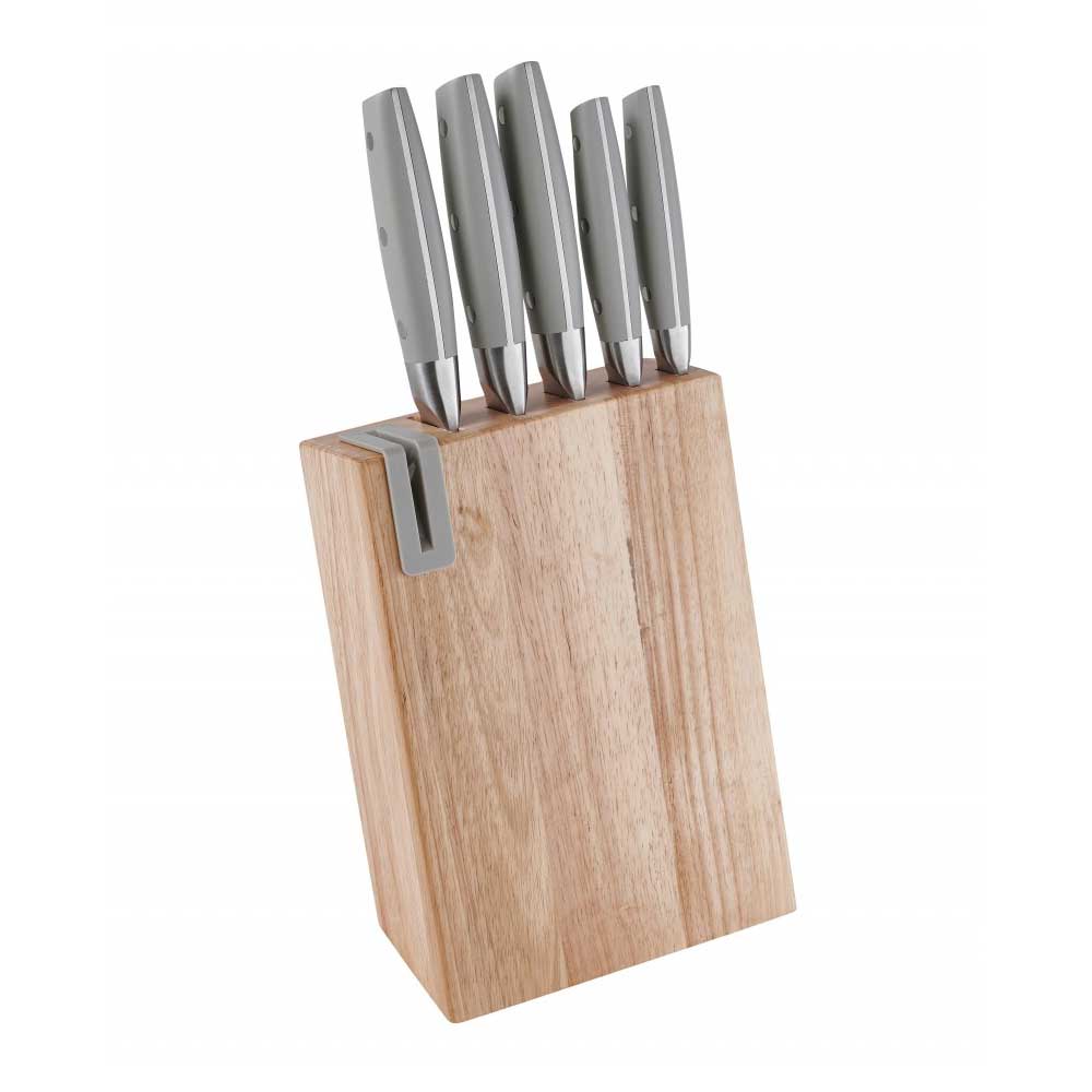 Set coltelli Brandani in legno con ceppo e affilacoltelli 36x16x14 cm