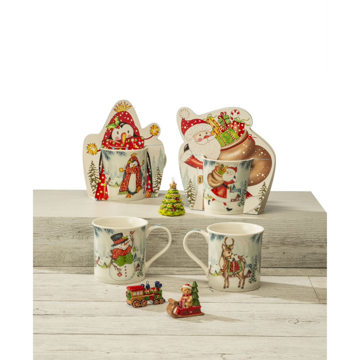 Mug Babbo Natale Noel by Lamart in porcellana decorata 9 cm