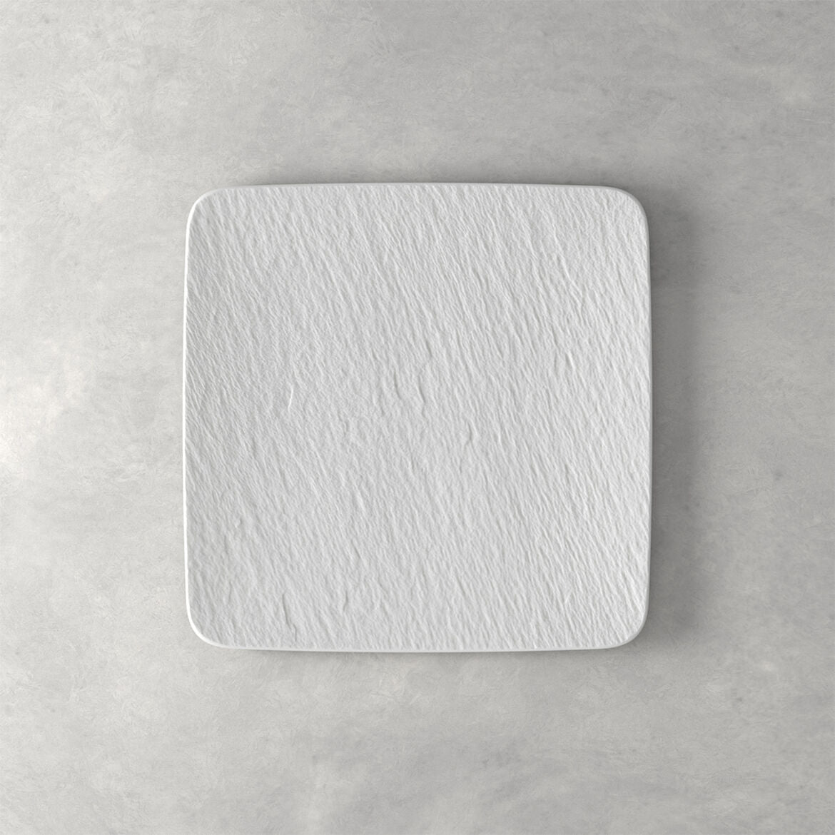 Piatto gourmet Villeroy & Boch in porcellana bianca effetto ardesia 32,5 cm