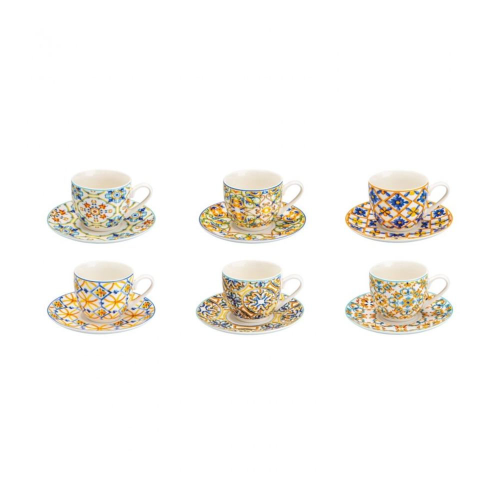 Tazzine caffè Medicea Brandani in new bone china decorate 11,5x5 cm