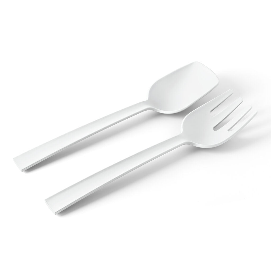 Posate per insalata Blim Plus in polipropilene bianco 29 cm