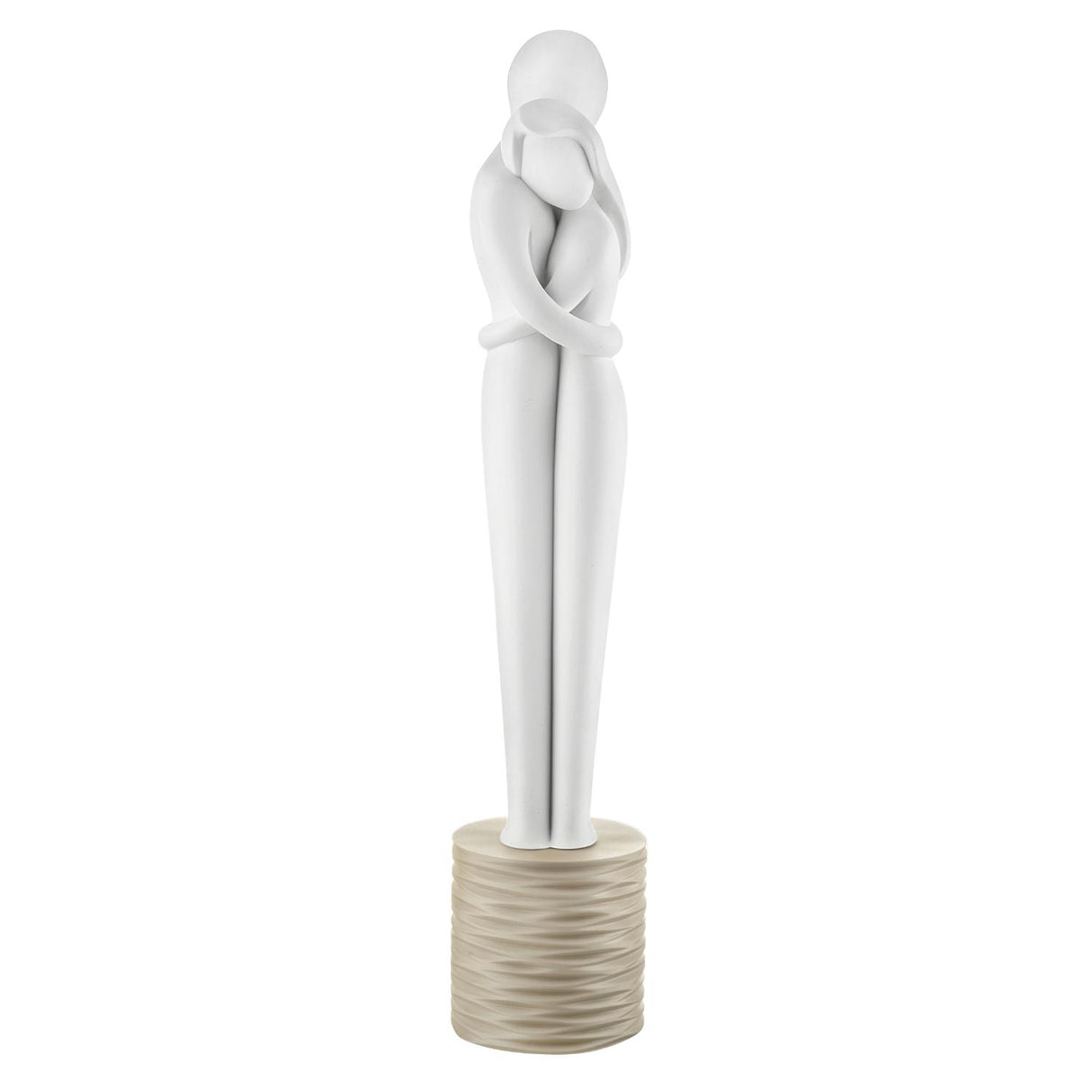Scultura coppia stilizzata Bongelli Preziosi in ceramica nocciola 40 cm