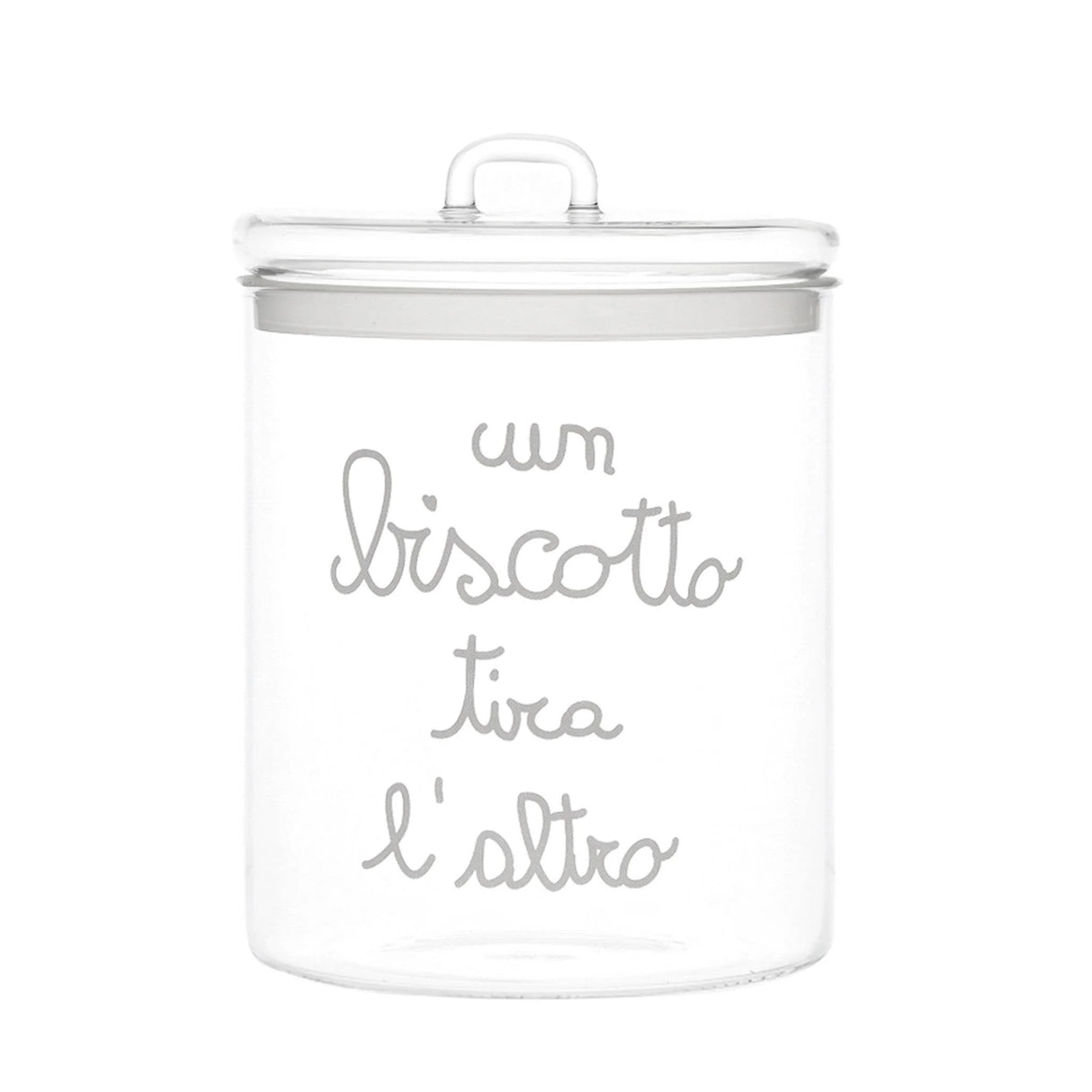 SIMPLE DAY Biscuit Jar Container One Biscuit Leads to Another 15x22cm Glass
