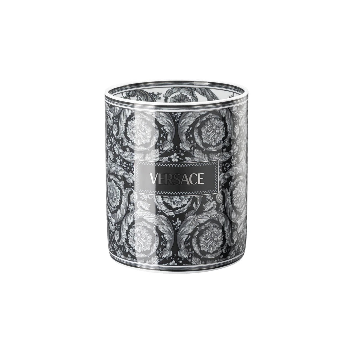 Vaso fiori Barocco Haze Versace in porcellana nera 18 cm