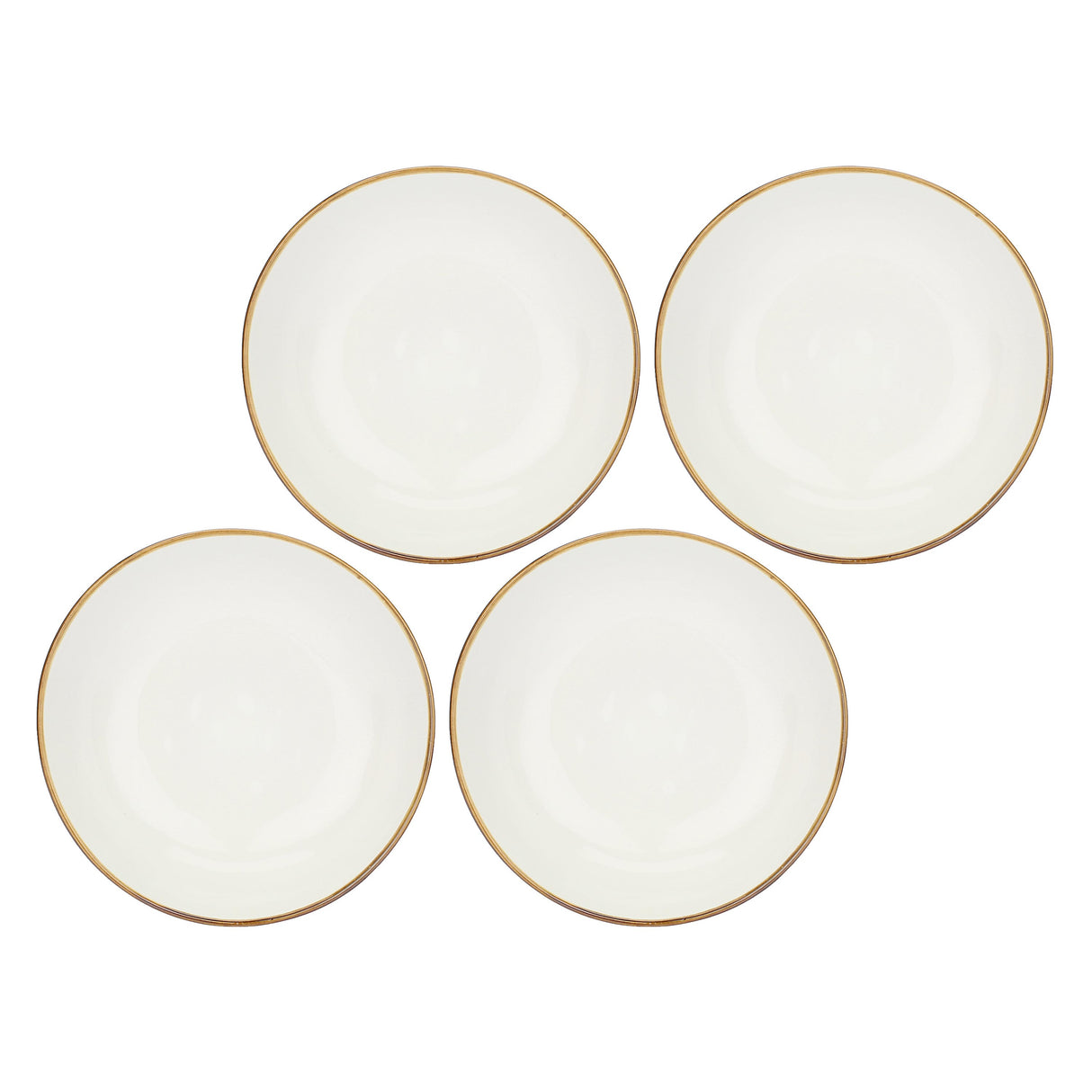 Set 4 piatti fondi Concerto Rose & Tulipani stoneware avorio 21 cm