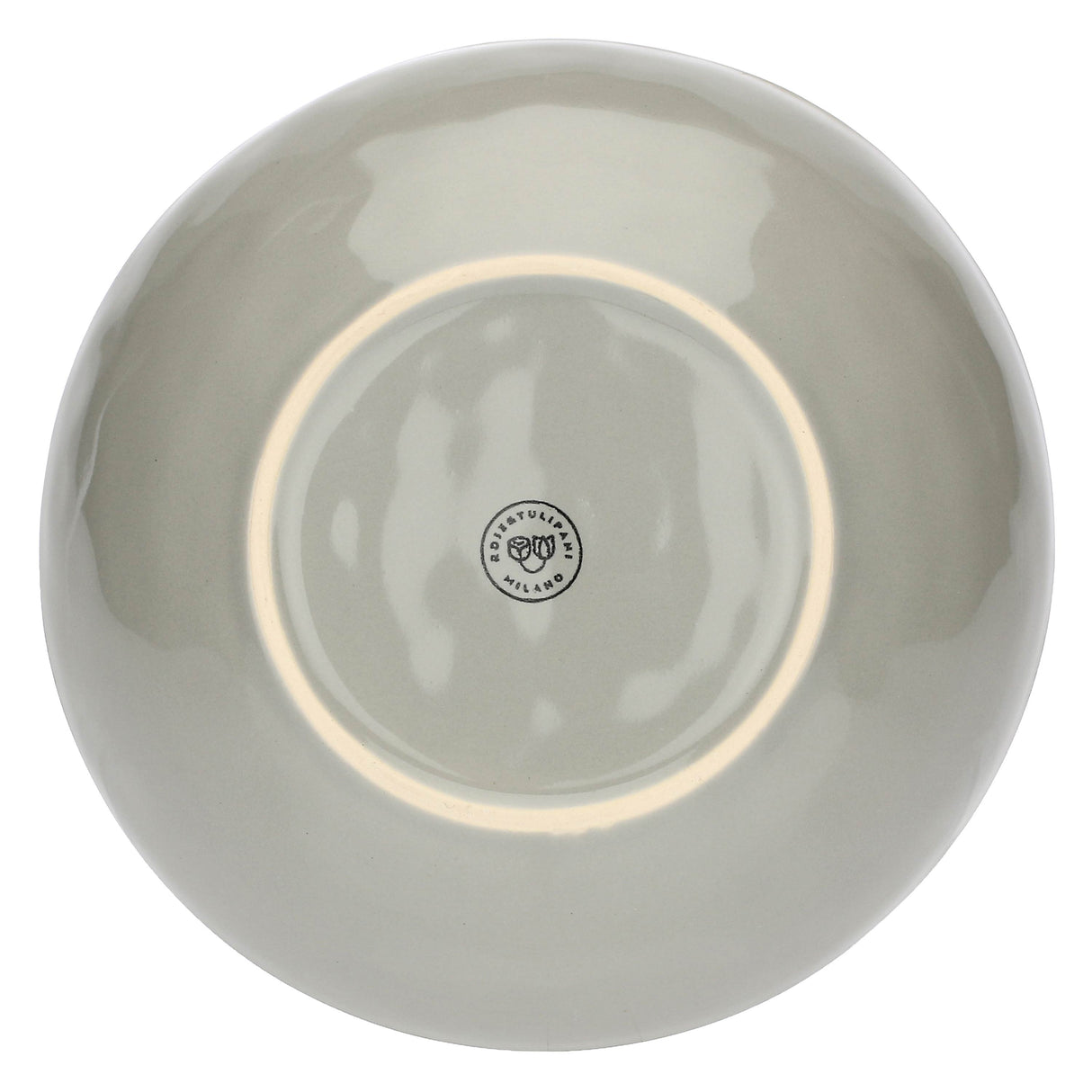 ROSE & TULIPANI Concerto Piatto Fondo Grigio Perla 21cm Set 4 Pezzi Stoneware