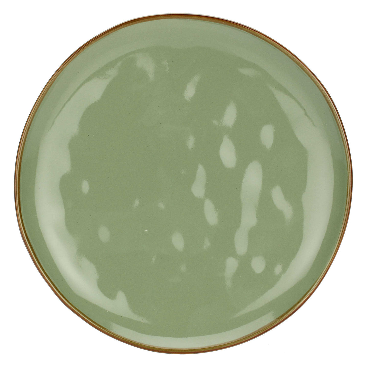 ROSE & TULIPANI Concerto Piatto Frutta Colazione 20cm Verde Oliva Set 4 Pezzi Stoneware