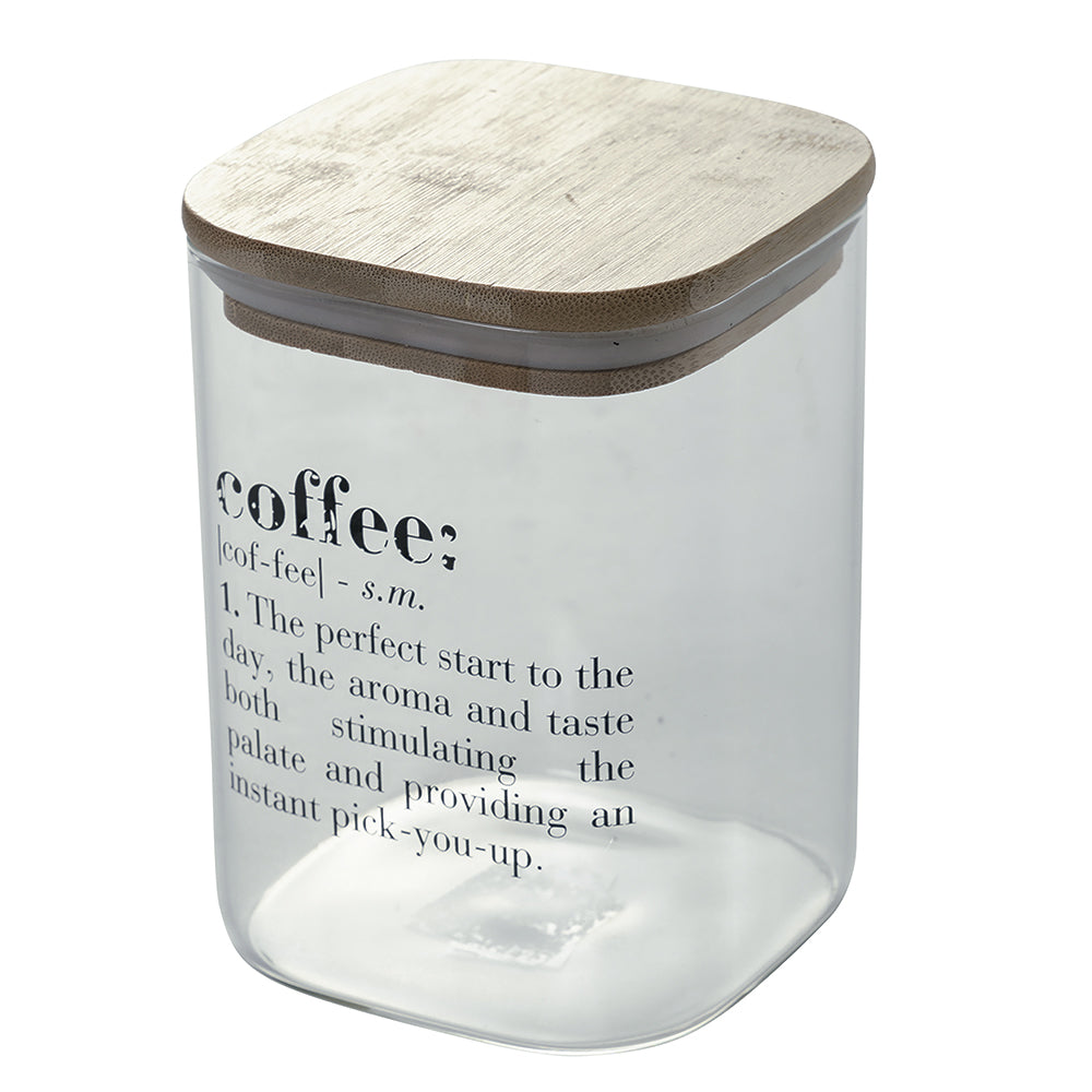VILLA D'ESTE HOME TIVOLI Victionary Coffee Container Jar 1L Glass with Bamboo Lid