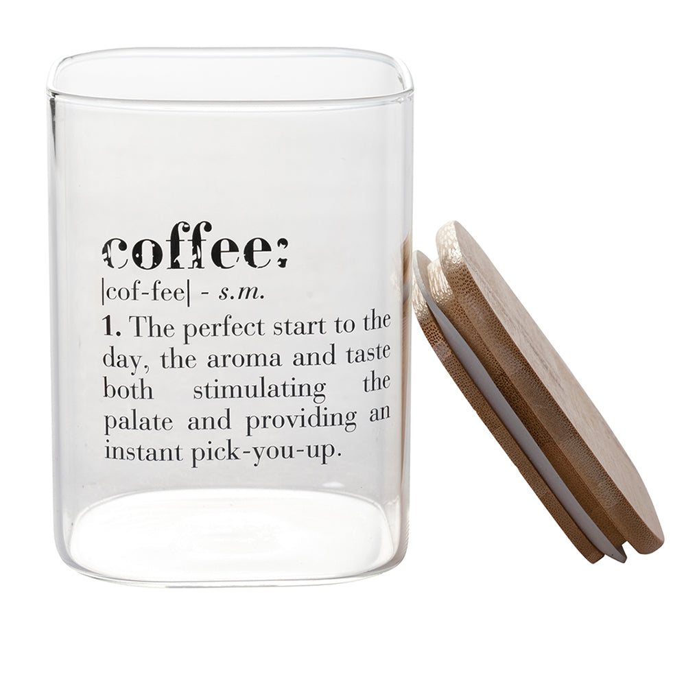 VILLA D'ESTE HOME TIVOLI Victionary Coffee Container Jar 1L Glass with Bamboo Lid