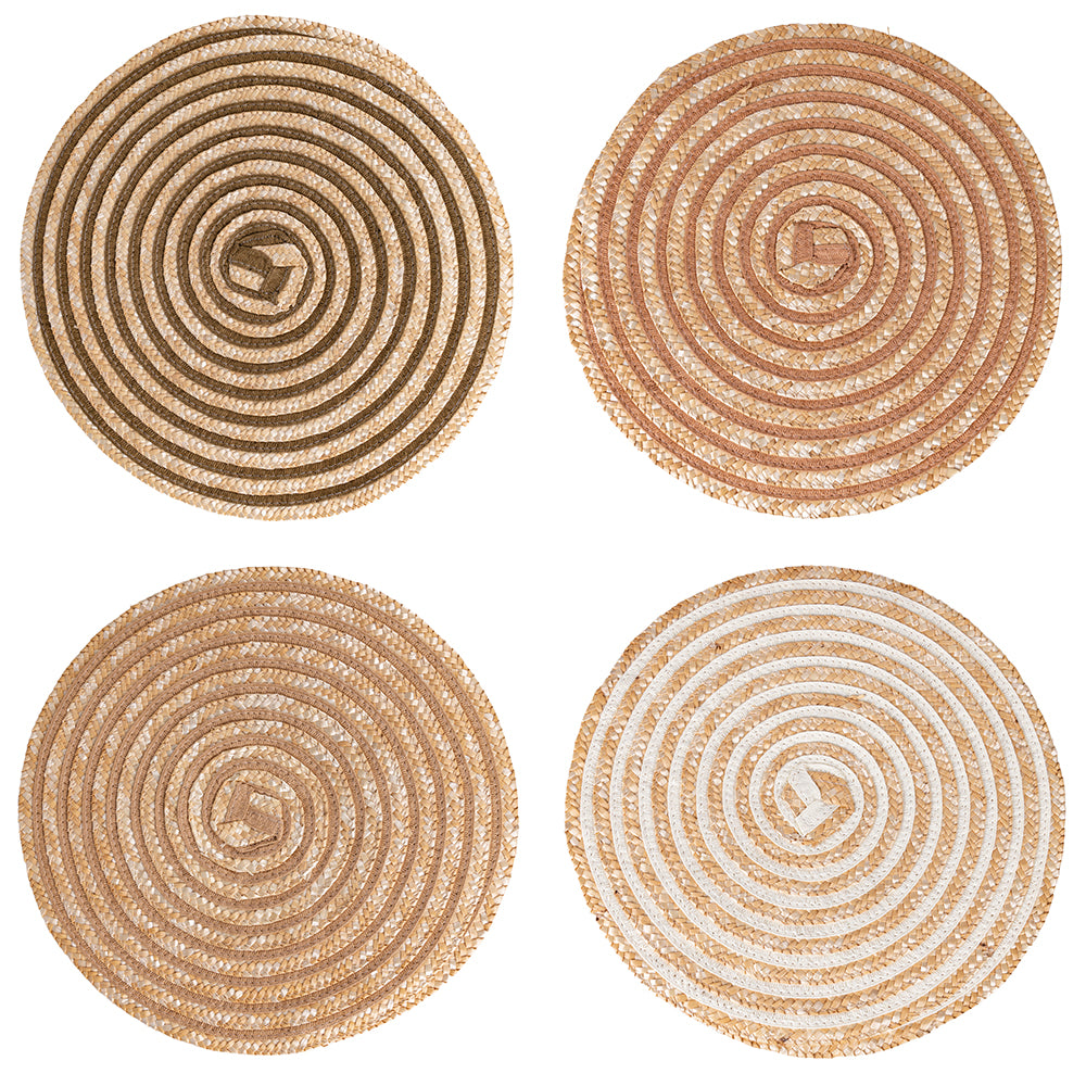 Set 4 tovagliette tonde Villa D'Este Spiral Chocolate diametro 38 cm
