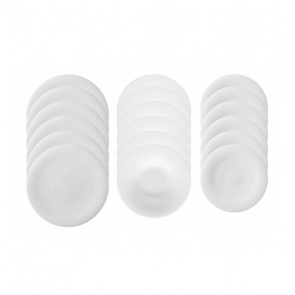 Set piatti Neve Arthur Krupp in porcellana bianca 18 pezzi