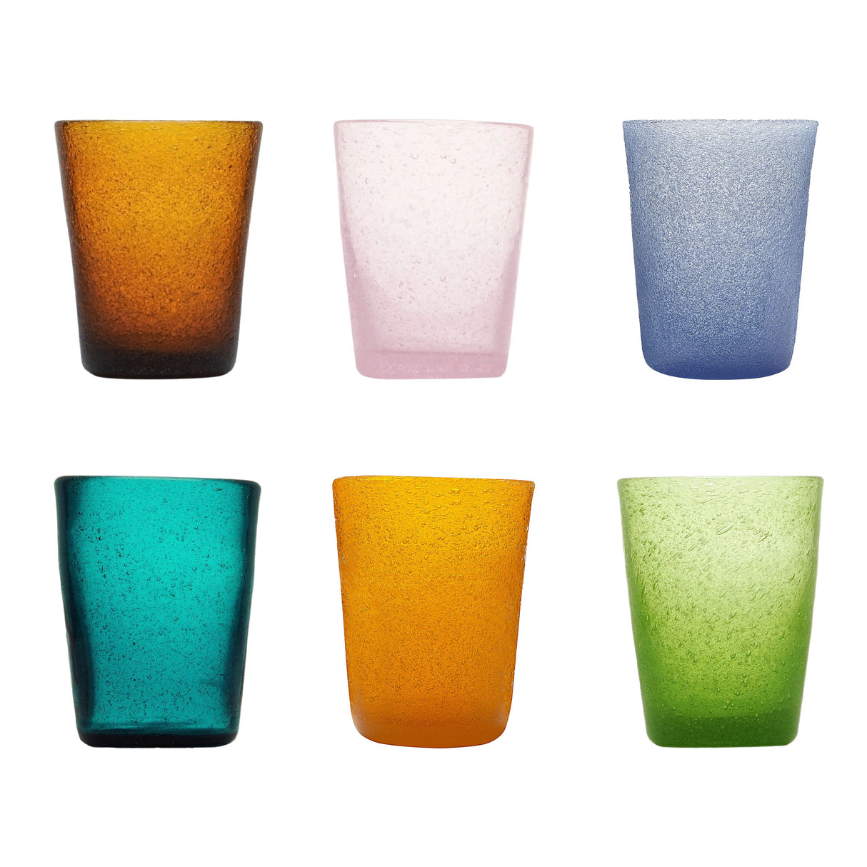 Set 6 calici acqua Memento in pasta di vetro colorata 250 ml